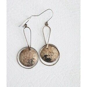 925 Sterling Silver Hammered Alwand Vahan AV Earrings Drop Vintage Modernist Mex